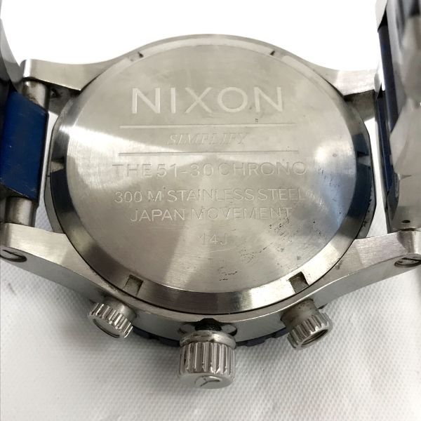 NIXON ニクソン SIMPLIFY THE51-30 腕時計 クオーツ アナログ ラウンド シルバー ブルー クロノグラフ スモールセコンド ビッグフェイス_画像6