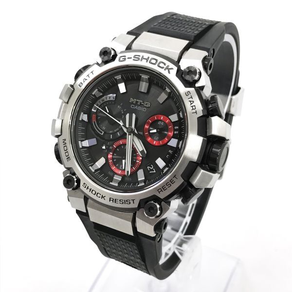 超美品 CASIO カシオ G-SHOCK ジーショック MT-G 腕時計 MTG-B3000-1A 電波ソーラー タフソーラー Bluetooth ブラック レッド 動作確認済の画像2