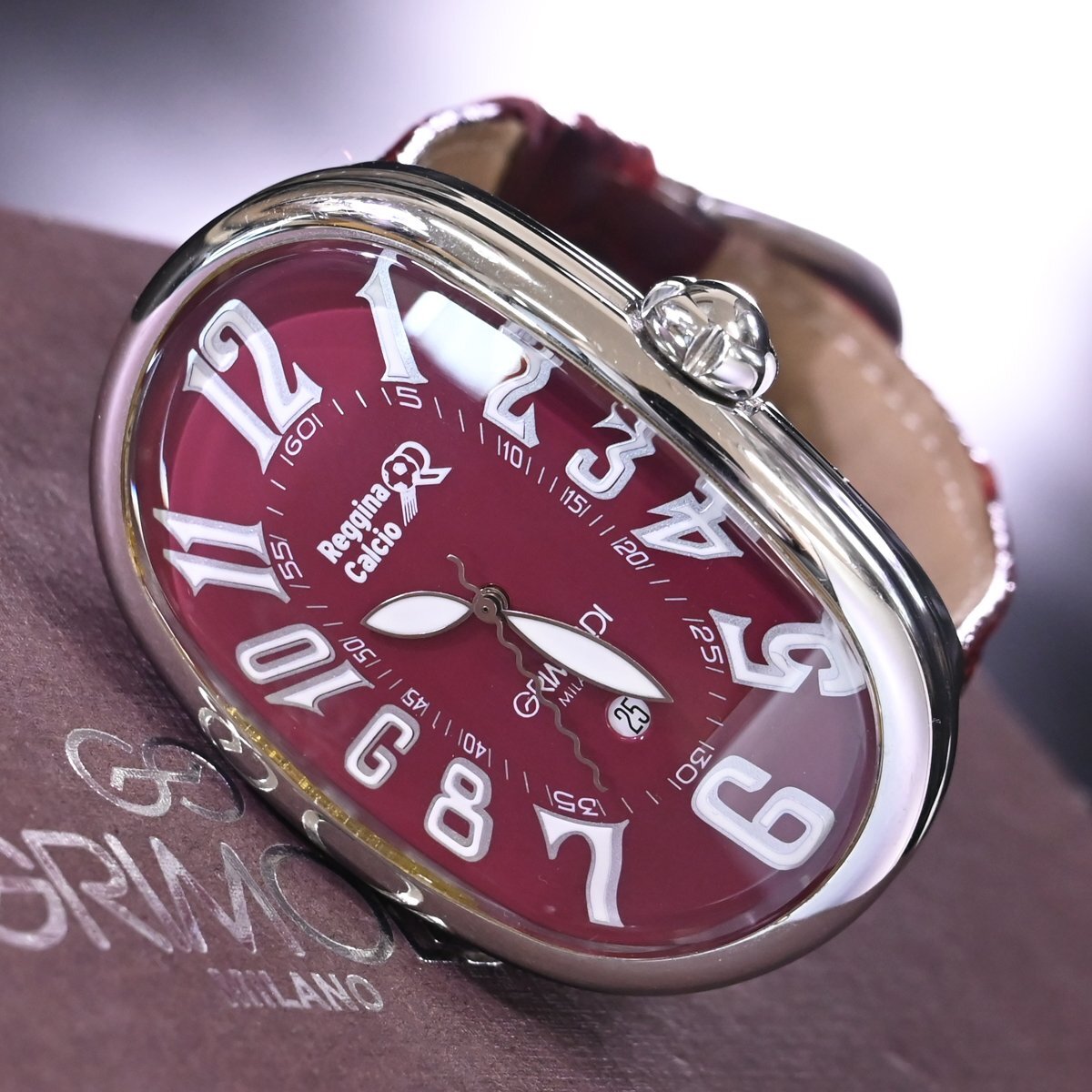 本物 極上品 グリモルディ 世界50本限定 セリエA レッジーナ リミテッドエディション メンズウォッチ 男性用自動巻腕時計 保存箱付の画像2