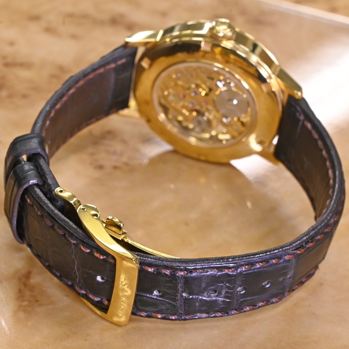 本物 美品 オリエント 定価270,000円 WZ0031DX スケルトン 手巻き腕時計 メンズウォッチ 保存箱 保証書 取説付 ORIENT STAR_画像6