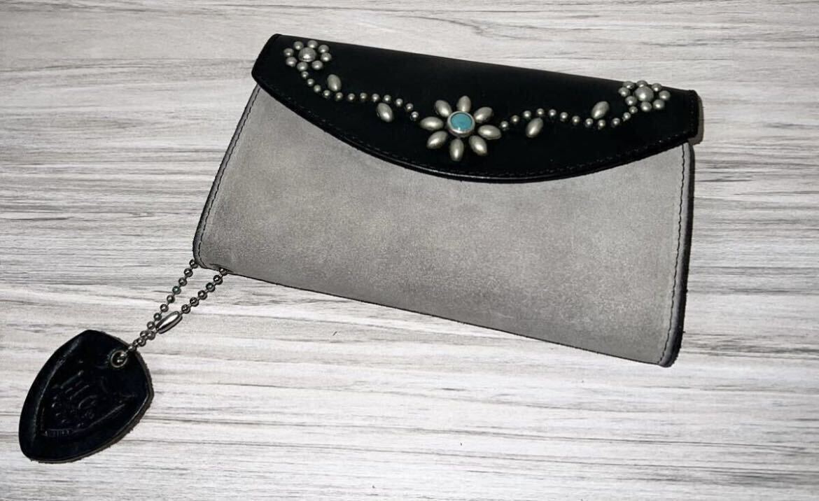 HTC Long Wallet Flower & Suede mix #6 TQS N / Gray_画像6