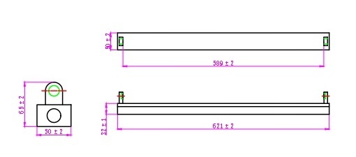 トラフ型　LED蛍光灯用台座（ベース）（照明器具）60cm（20W）1灯用_画像4