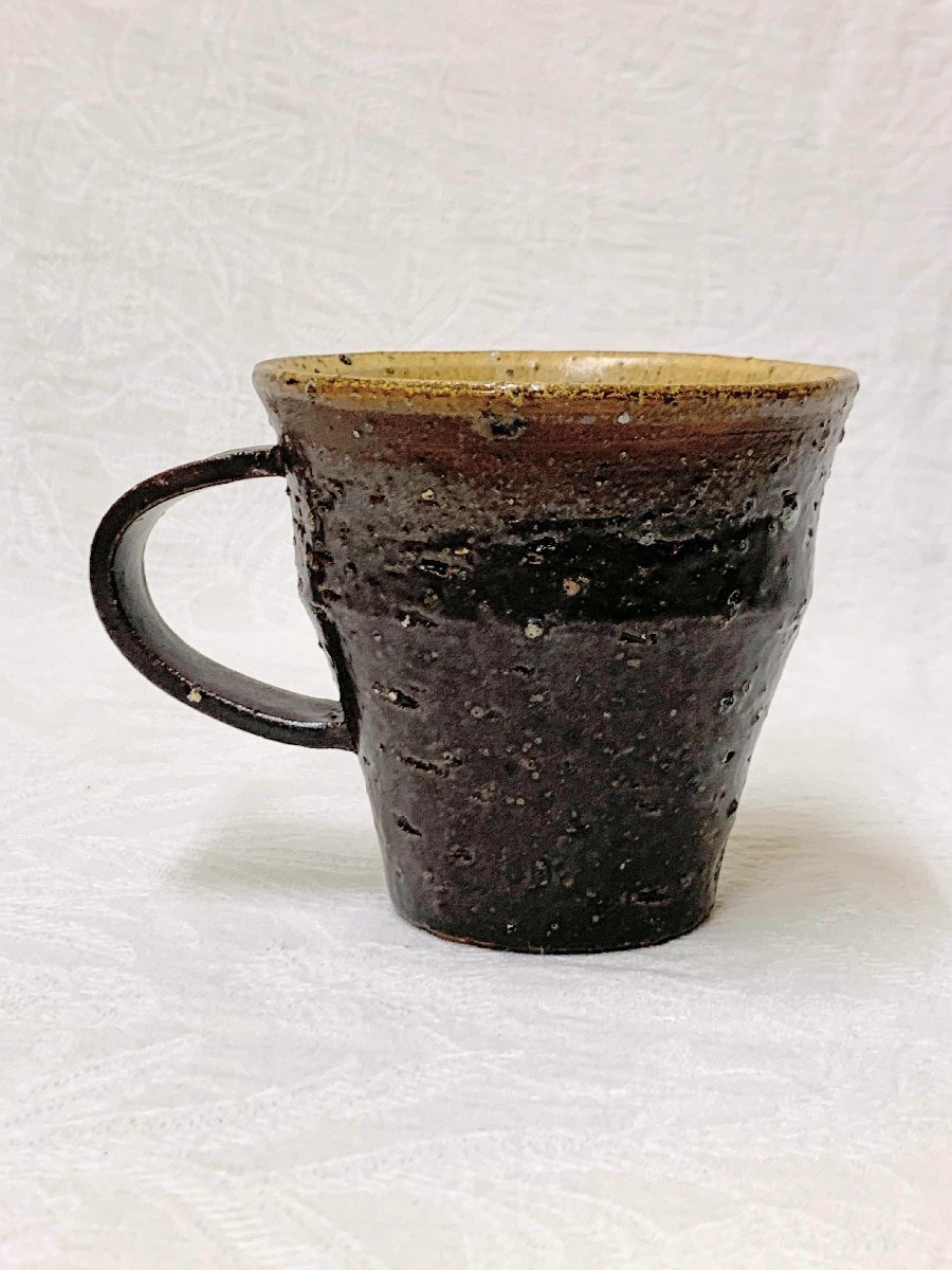 13684/陶器 マグカップ 焼物 茶色 軽量 お洒落 食器 喫茶店 カフェ モダン かわいい 日本製_画像3
