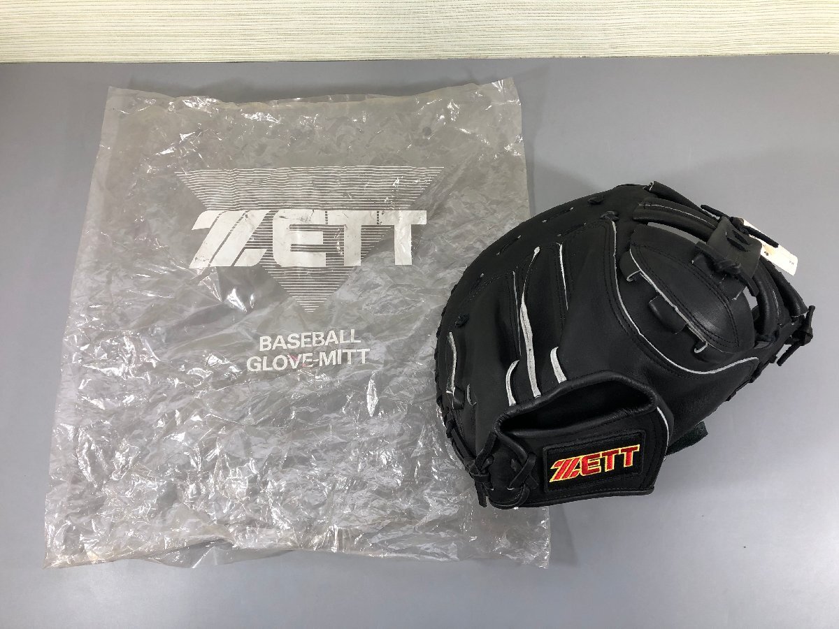 ◇未使用品◇ZETT タグ付き ソフトボール用キャッチャーミット BSC56112 ブラック 右投用 LH（32223122520718US）の画像1