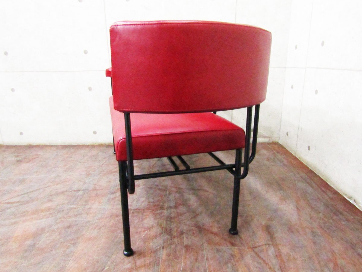 ■新品/未使用品/STELLAR WORKS/高級/FLYMEe/Cotton Club Lounge Chair Two Seater(1988)/Carlo Forcolini/牛革/レッド/442,200円/ft8561m_画像4