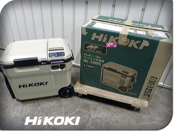 ■展示品■HiKOKI/ハイコーキ■コードレス冷温庫■ジャンク■18L■14.4V/18V■大型キャスター■UL 18DC■12万■kdn1547kの画像1