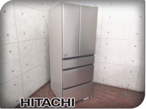 ■展示品■未使用品■HITACHI/日立■ノンフロン冷凍冷蔵庫■617L■観音開き/まるごとチルド/6ドア■2023年製■R-HWC62T(N)■25万/kdnn2177k_画像1