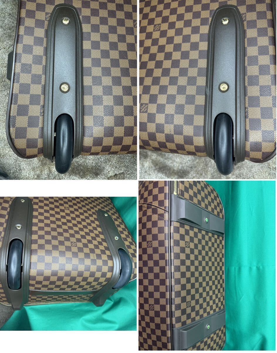 LOUIS VUITTON ルイ・ヴィトン 正規 ペガス 65 ダミエ 旅行用 キャリーバッグ キャリーケース スーツケース 大型 中古 本物 リペア済の画像7