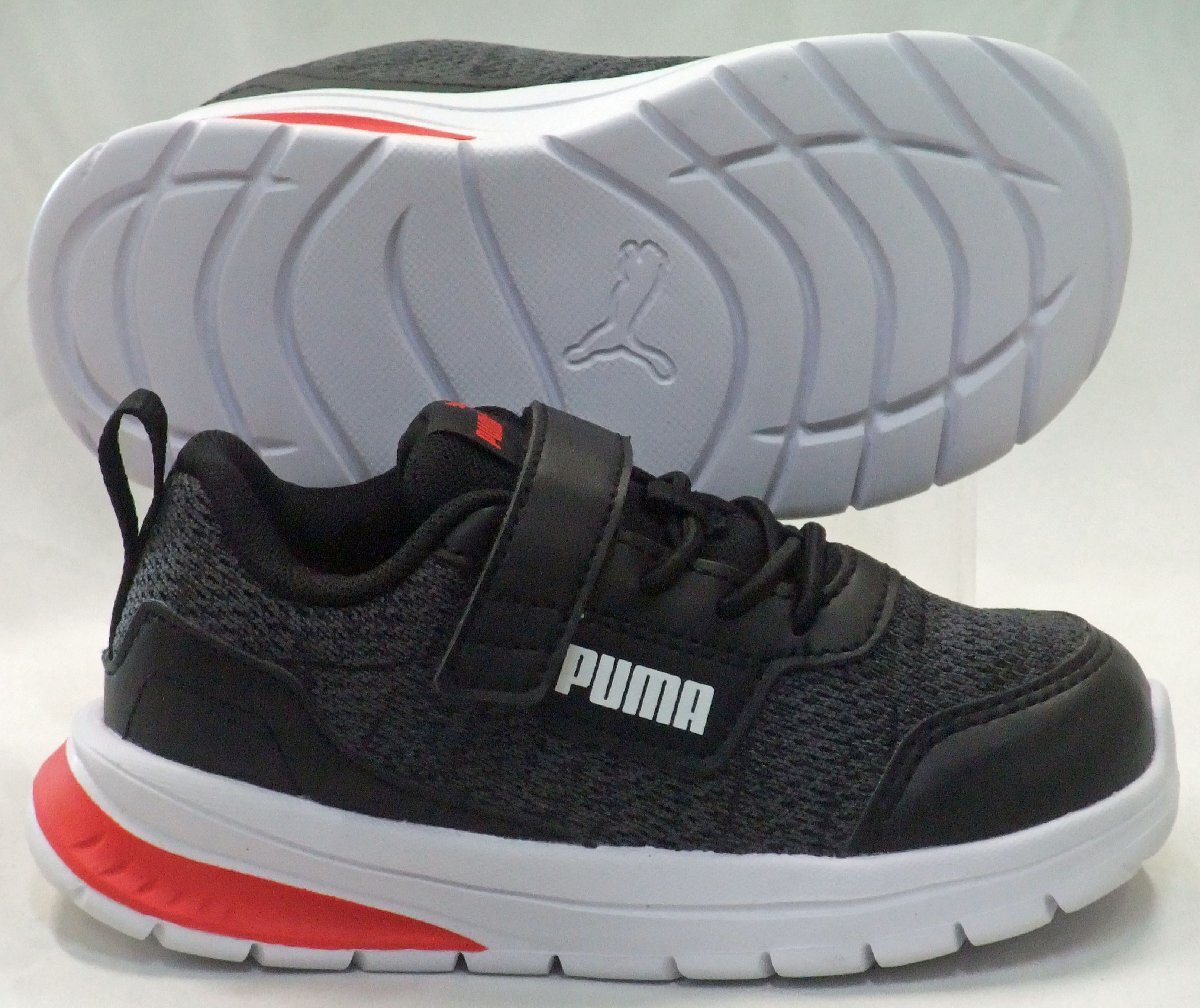 PUMA Puma evo rub Street AC+ in fan to black / red 13cm light weight rubber string hook and loop fastener velcro baby sneakers child shoes 