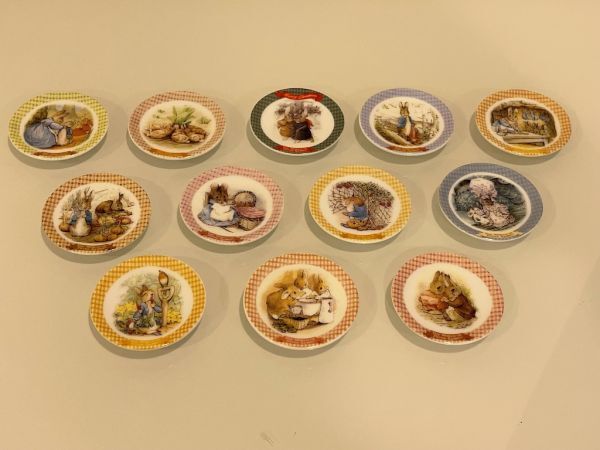 不二家 ピーターラビット 豆皿 絵皿 12枚セット 稀少品の画像2
