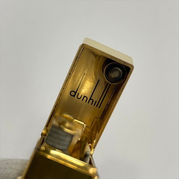 Dunhill ダンヒル ローラー式 ガスライター スクエア ロゴ ゴールド スイス製 喫煙具 着火確認済み 美品の画像8