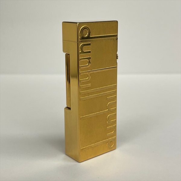 Dunhill ダンヒル ローラー式 ガスライター スクエア ロゴ ゴールド スイス製 喫煙具 着火確認済み 美品の画像3