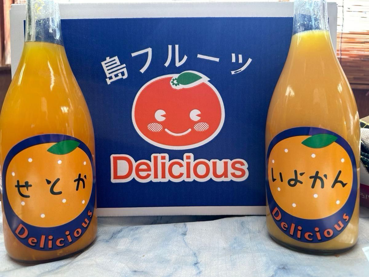 愛媛県産島育ちせとか、伊予柑生搾りストレートジュース2本