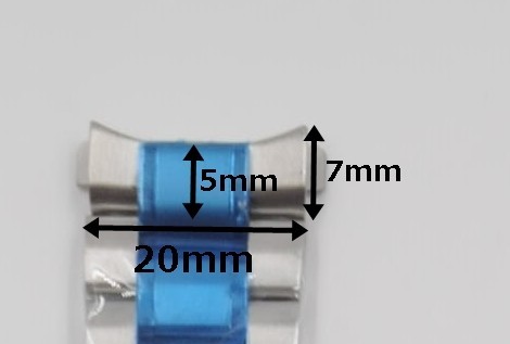 時計ベルト 20mm シルバー 弓カン 無垢 ステンレス プッシュ式_画像5