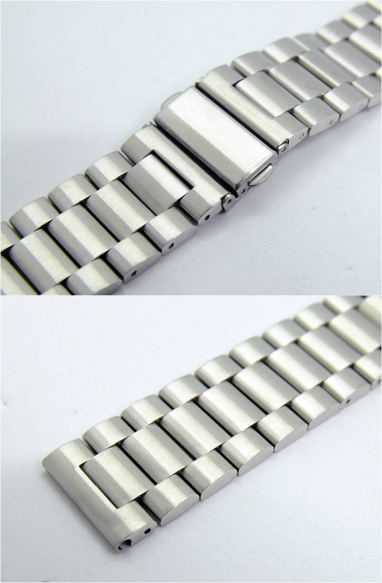 腕時計 3連 交換ベルト 20mm シルバー 無垢 ステンレス 直カン （3RS-20_2）_画像4