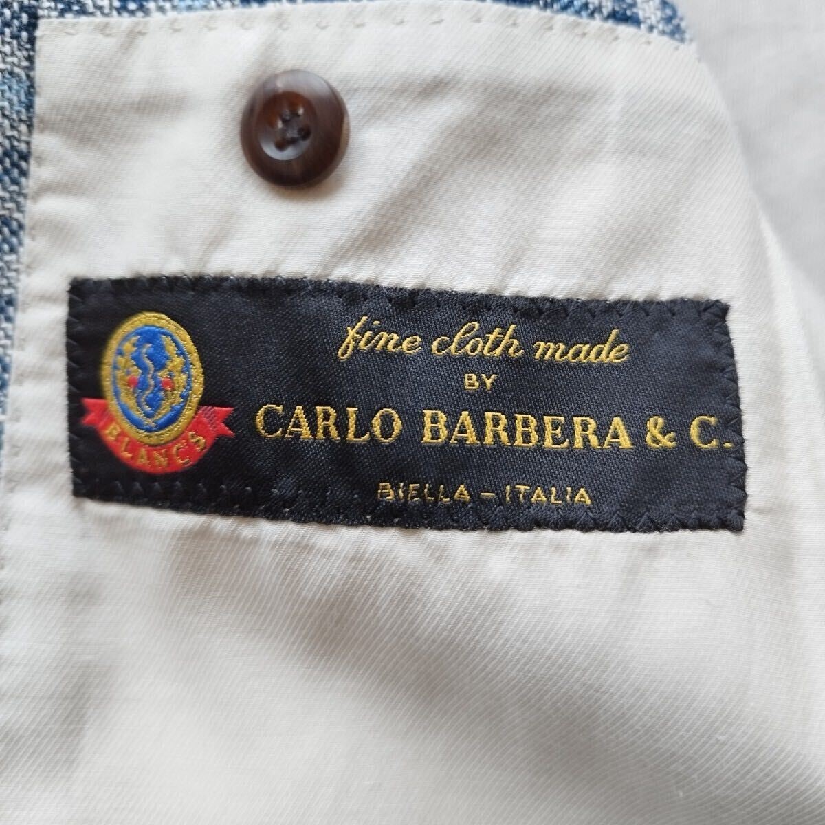 【至高の逸品】CARLO BARBERA× BARNEYS NEWYORK バーニーズニューヨーク カルロバルベラ テーラードジャケット チェック リネン シルク_画像8