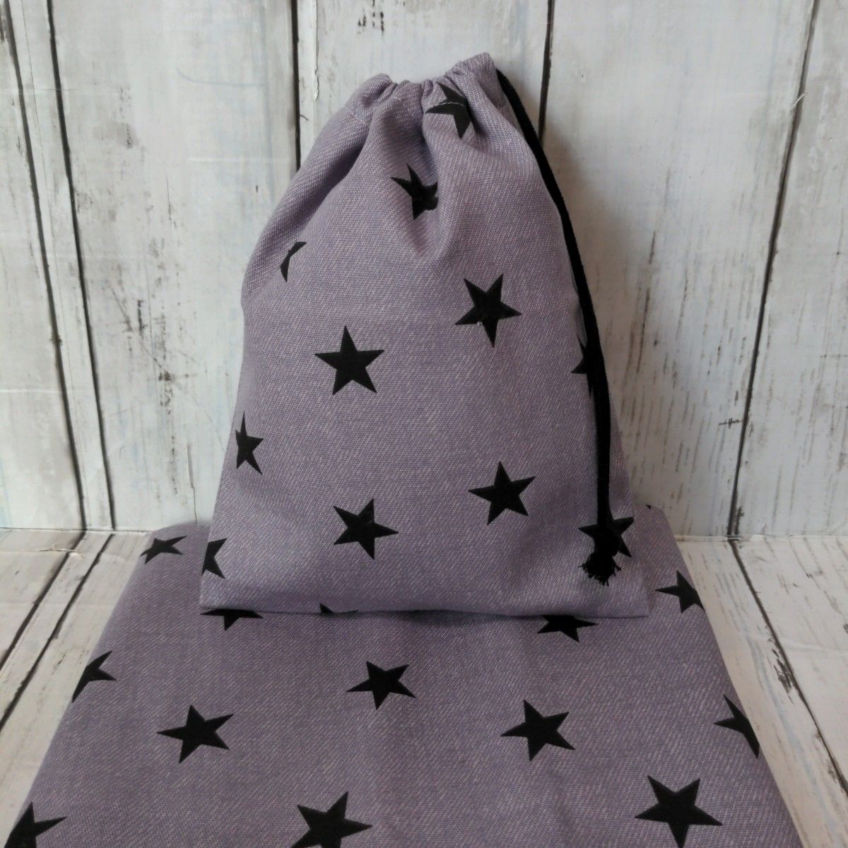 星柄　星　紫　ハンドメイド　給食袋　ランチョンマット　セット　コップ袋　巾着　入園入学準備