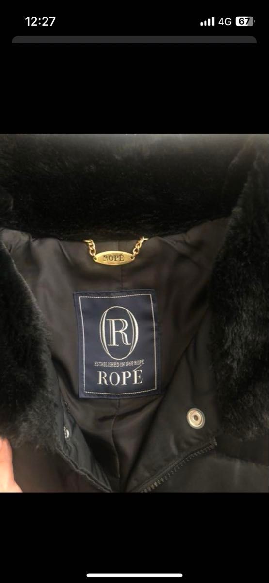 ROPE ファー付きダウンコート アウター ブラック 売り切りSALE