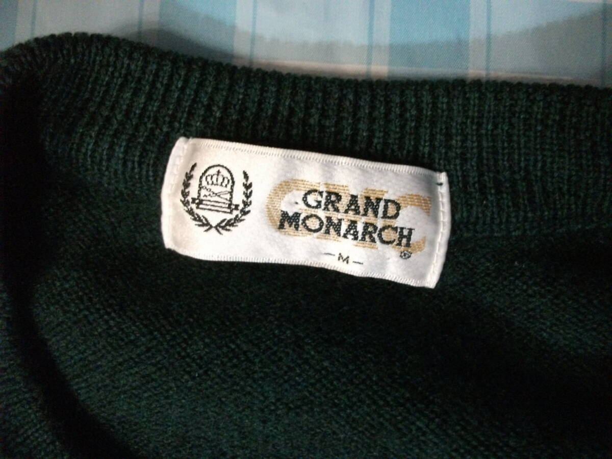 ミズノ　グランドモナーク　ウール100％セーター　厚手　緑　M　美品_画像4