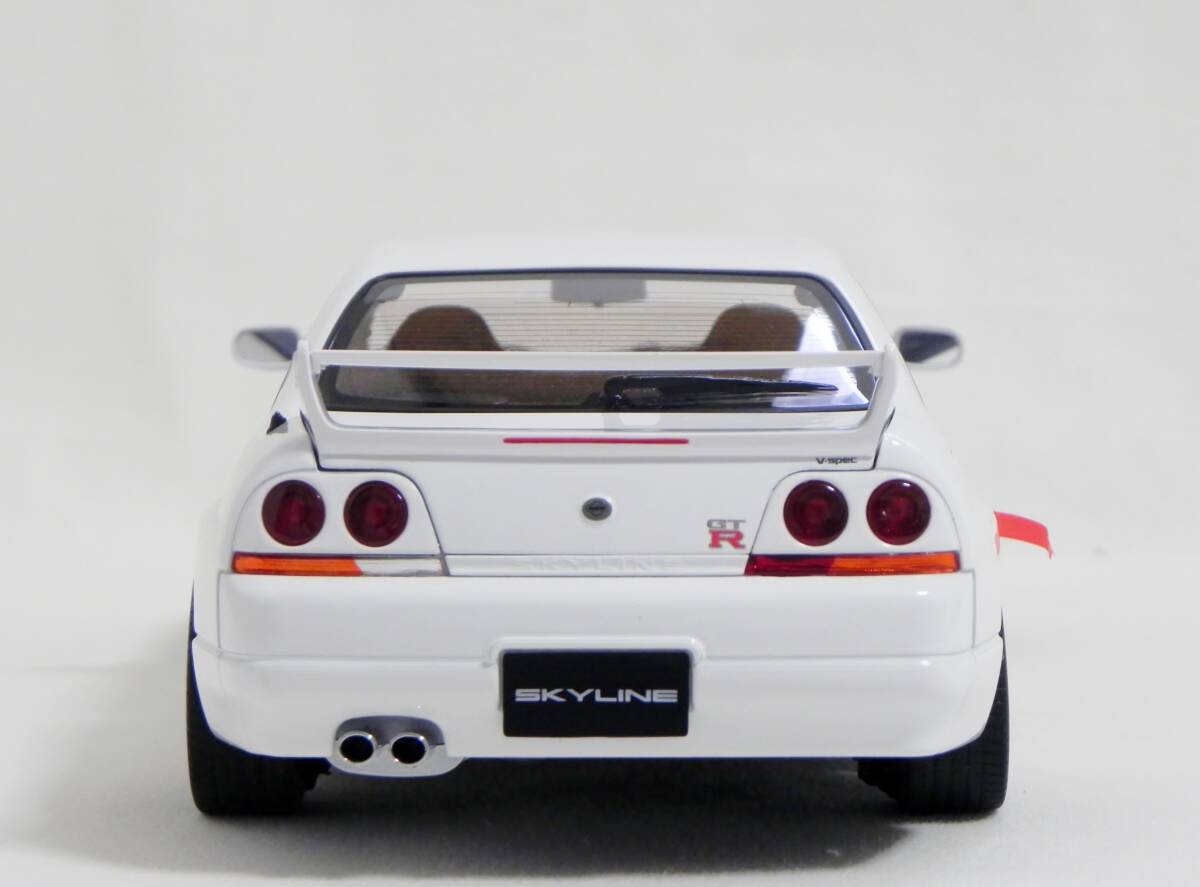 オートアート 1/18 日産 スカイライン GT-R R33 Vspec ホワイト NISMO LM GT4 ホイールカスタム_画像5