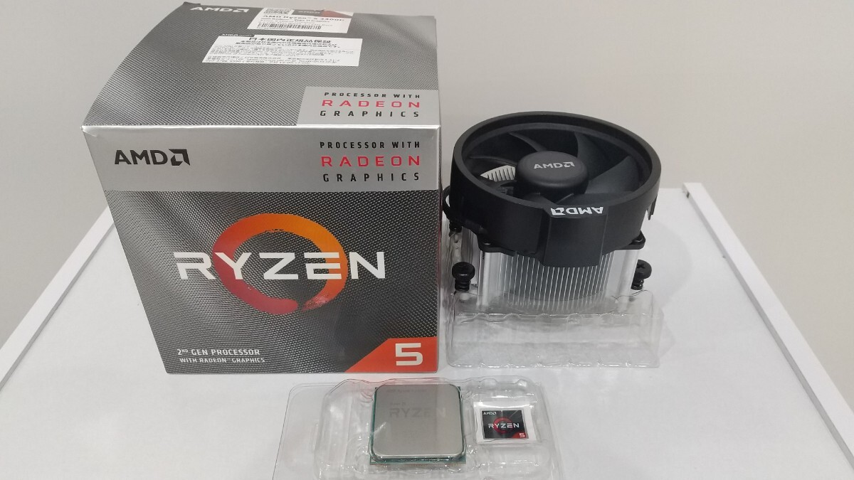 送料無料 AMD Ryzen5 3400G（グラフィック内蔵）国内正規品 クーラー使用短期間 3.7GHz SocketAM4 YD3400C5M4MFH_画像1