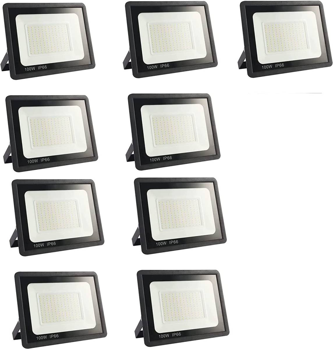 100W 10台 IP66防水 LED 投光器 作業灯 15000LM フラッドライト 省エネ 高輝度 アース付きプラグ PSE適合 1.8Mコード ワの画像1