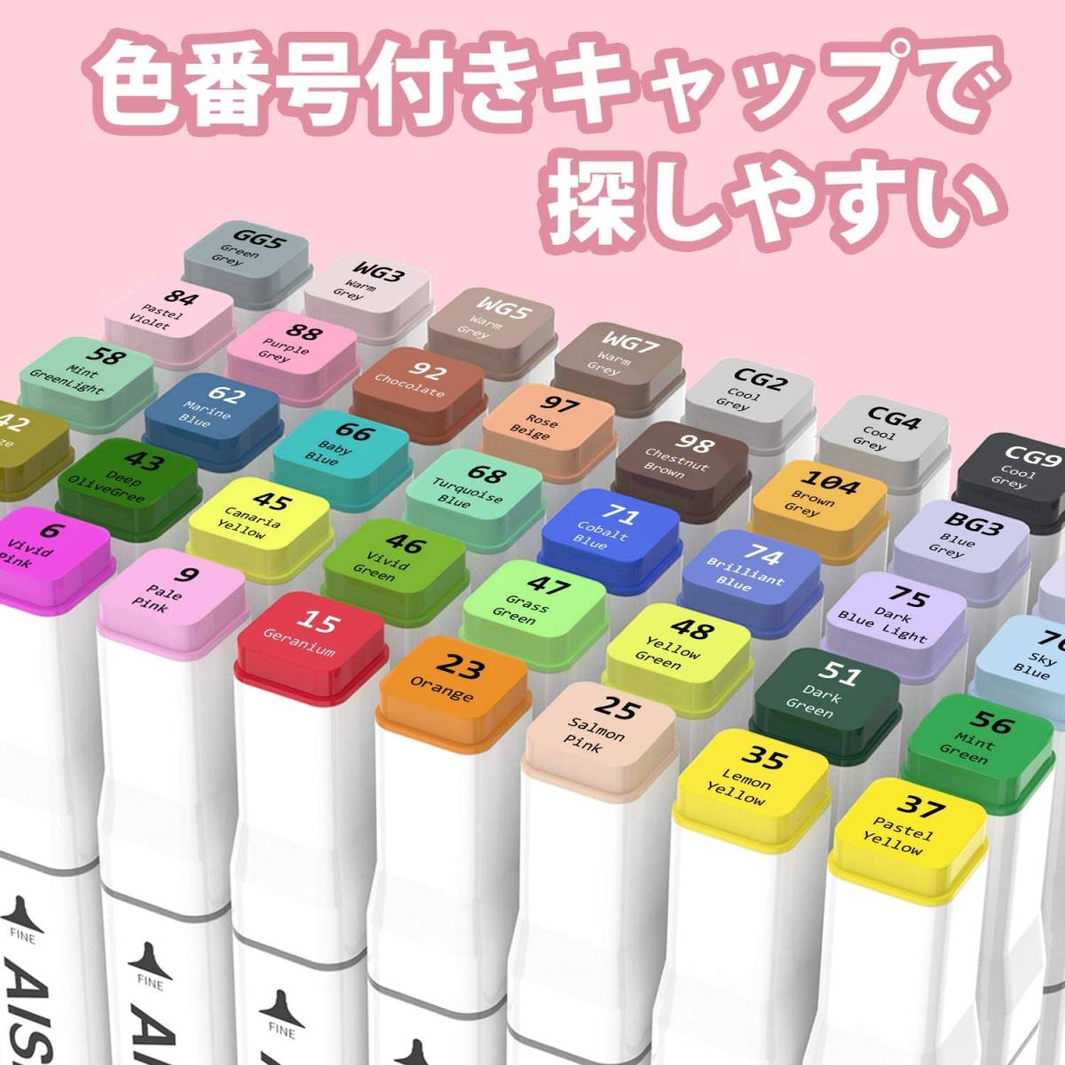  40色　【新品】マーカーペン 油性 両端ペン先 太細両用 カラーペン_画像2