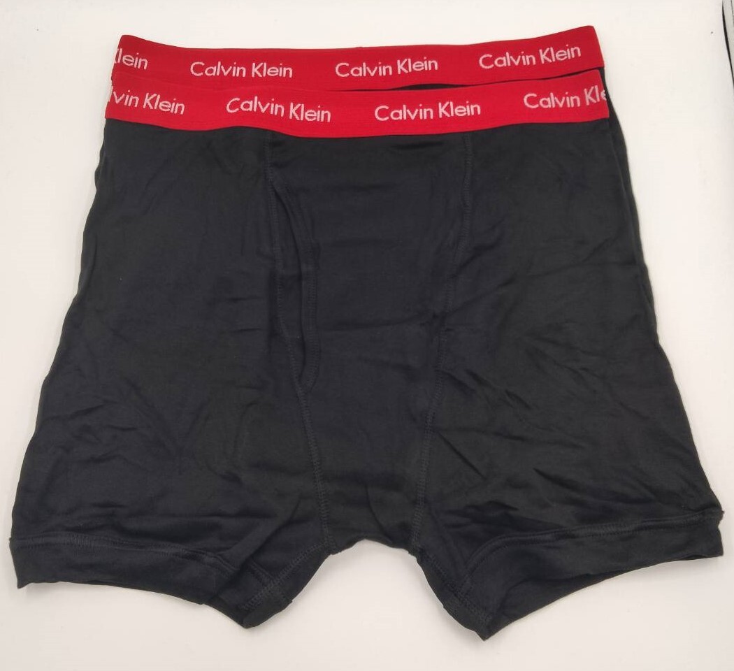 【Lサイズ】Calvin Klein(カルバンクライン) ボクサーブリーフ レッド 2枚セット 100％コットン メンズボクサーパンツ 男性下着 NB1429