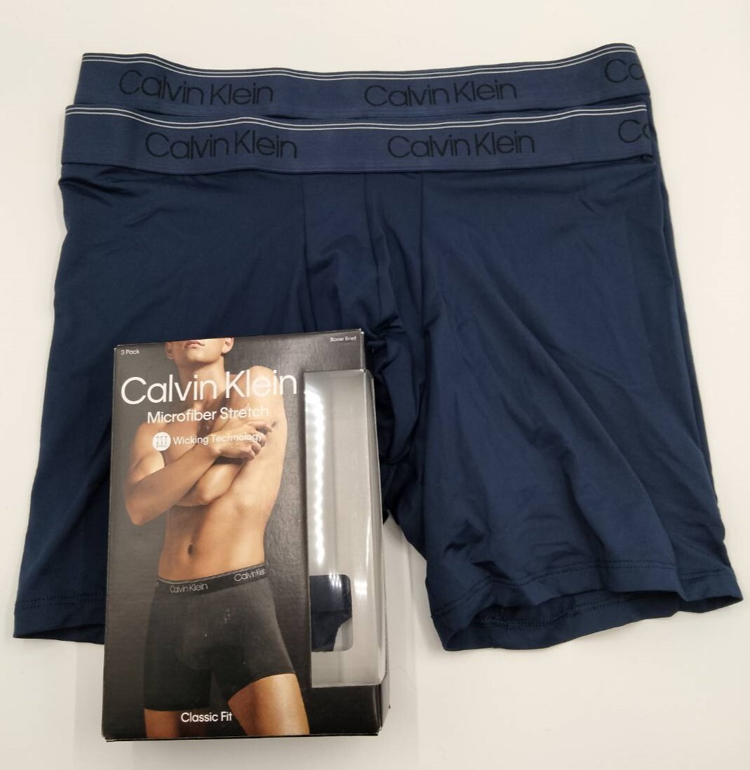 【Mサイズ】Calvin Klein(カルバンクライン) ボクサーパンツ ネイビー 2枚セット メンズボクサーパンツ 男性下着 NB2570_画像1