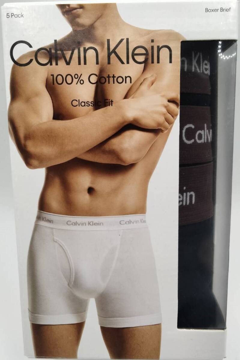 【Lサイズ】Calvin Klein(カルバンクライン) ボクサーブリーフ ブラウン 3枚セット 100％コットン メンズボクサーパンツ 男性下着 NB1429