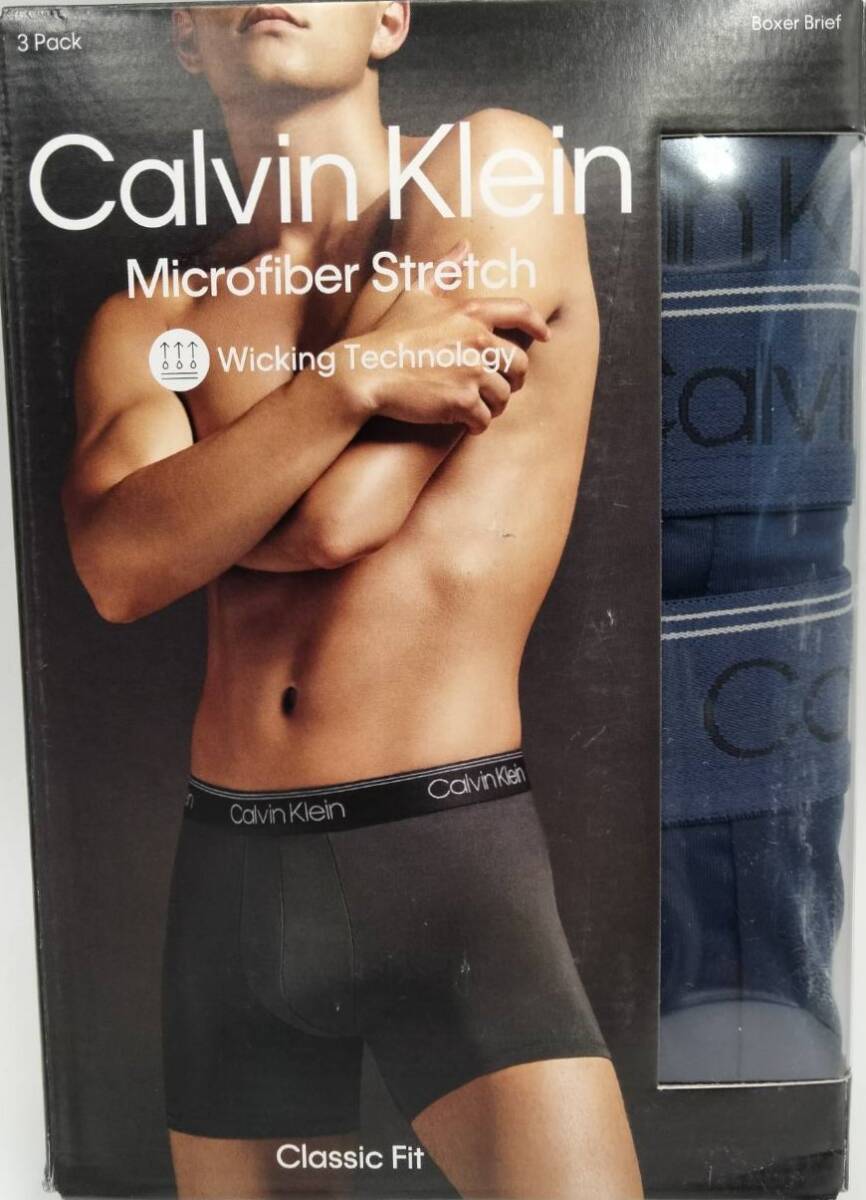 【Mサイズ】Calvin Klein(カルバンクライン) ボクサーパンツ ネイビー 3枚セット メンズボクサーパンツ 男性下着 NB2570
