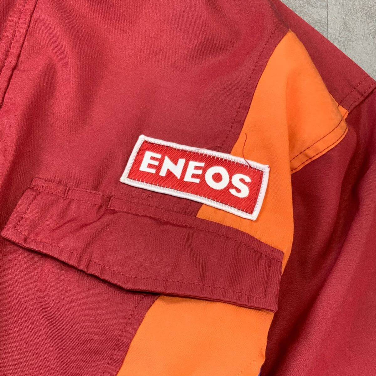 激レア 入手困難 非売品 ENEOS エネオス オールインワン つなぎ 作業着 ツナギ メンズ LLサイズ レッド オレンジ ネイビーの画像4