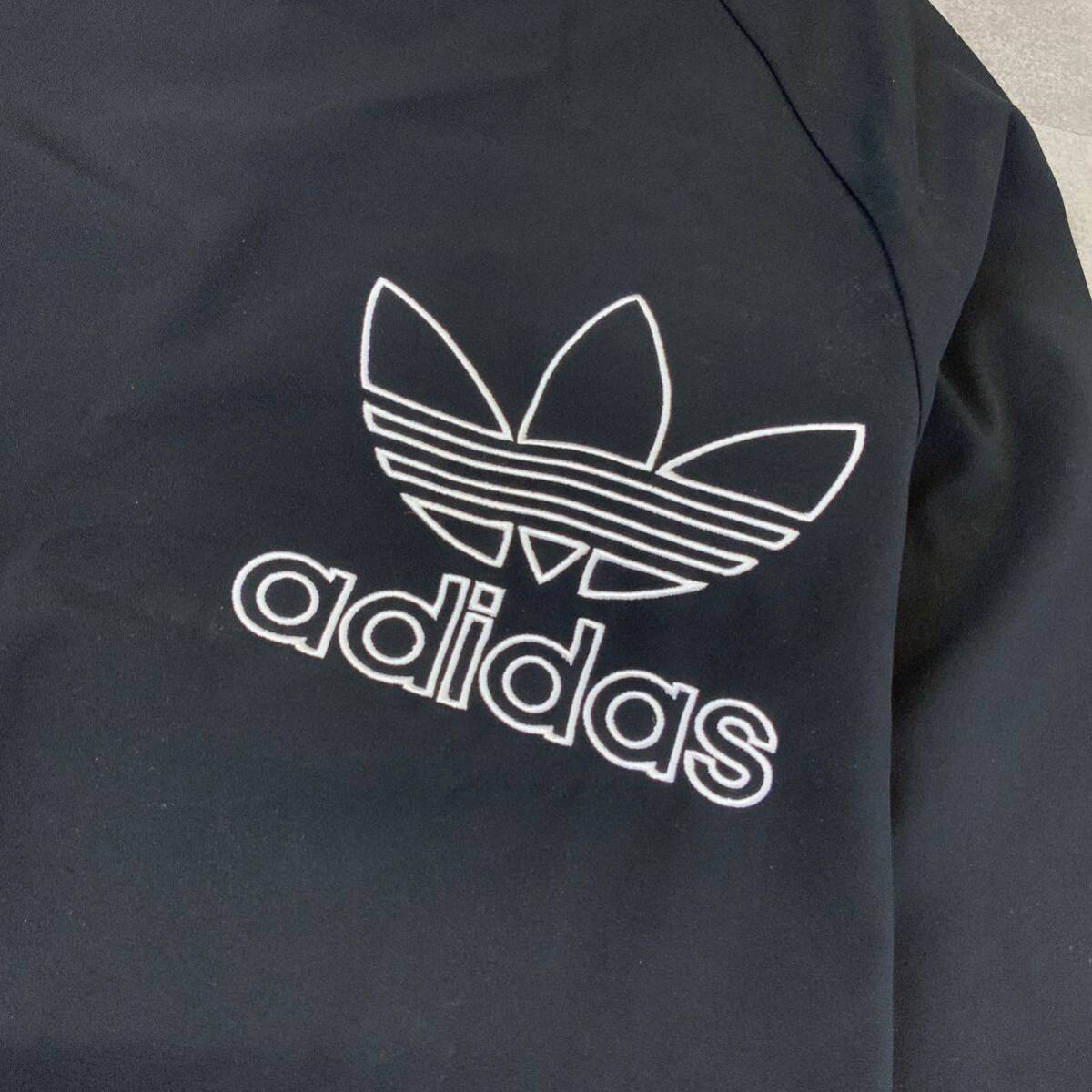  хорошая вещь adidas Adidas большой вышивка to зеркальный . il длинный рукав длинный рукав long t мужской M размер черный белый 