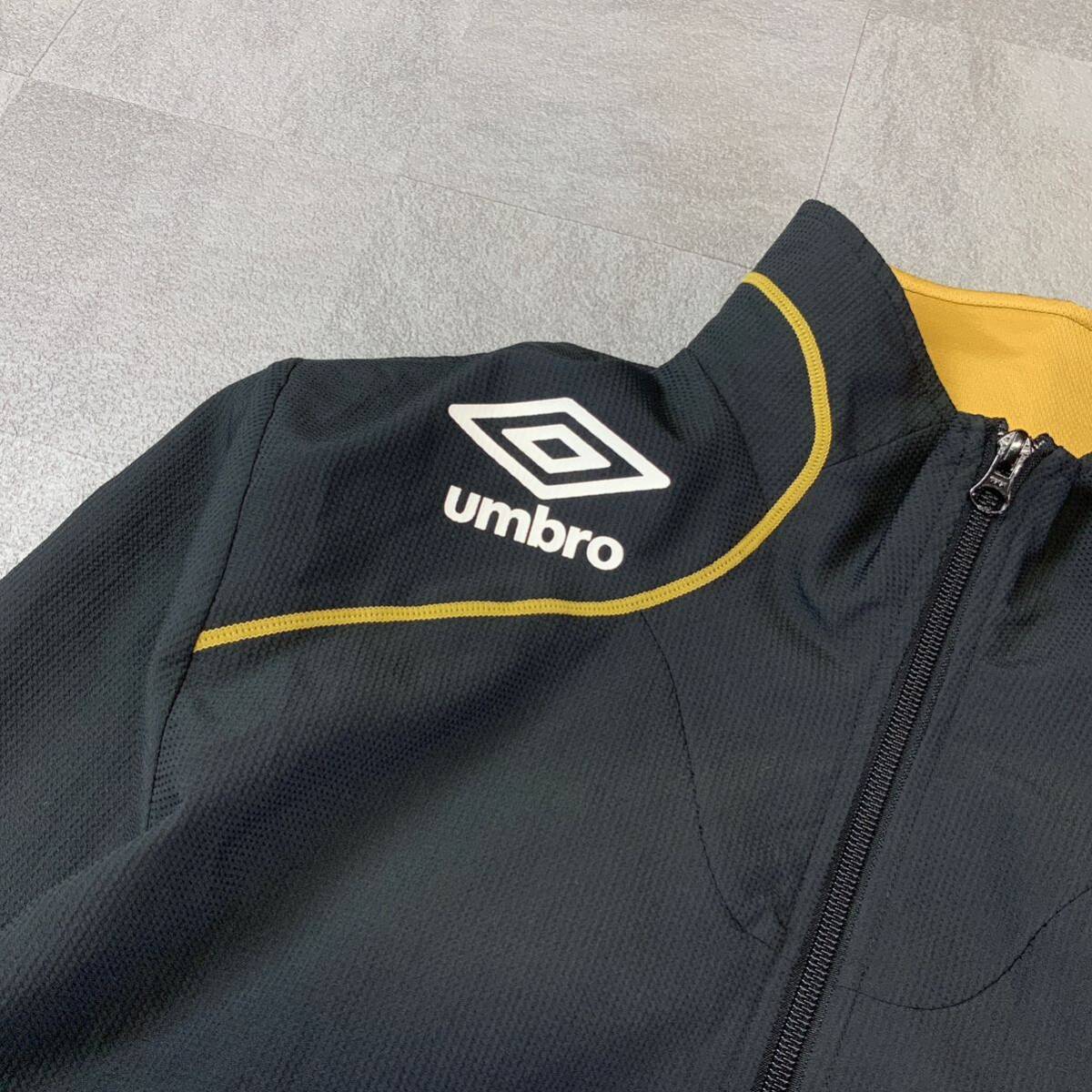 極美品 umbro アンブロ ナイロンジャージ 上下 セットアップ メンズ Oサイズ ブラック イエロー スポーツの画像3