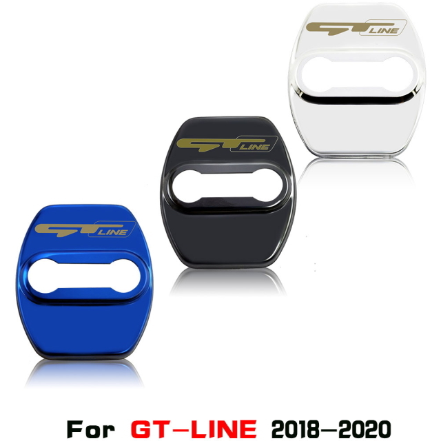 I 簡単カスタムGTLINEドアストライカー ドアロックカバー 4個組 1台分 ◎ブルー 汎用ドアストライカーカスタムドアストッパーカバー 錆防止_画像6