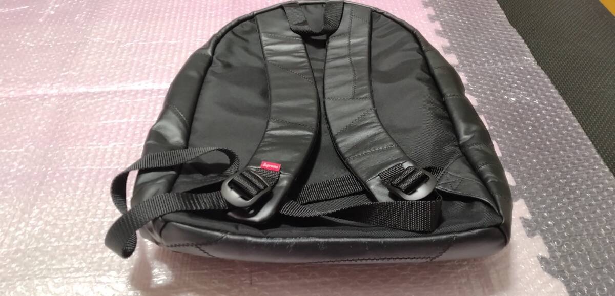 SUPREME leather patchwork backpack BOX LOGO シュプリーム レザー パッチワーク バックパック ボックス ロゴ 黒 カウハイドの画像6