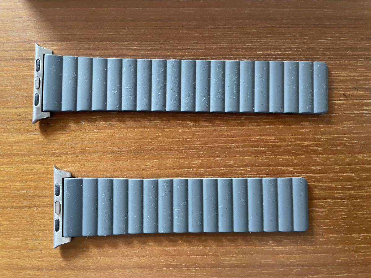 Apple Watch バンド 磁気両面リバーシブル ダークブルー×グレー Anlinser コンパチブル Ultra 2 9/8/7/6/5/4/3/SE 用 49mm/45mm/44mm/42mmの画像2