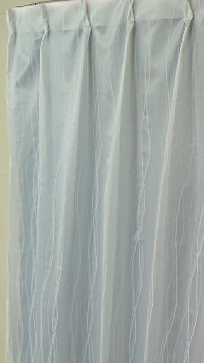 新品 ミラーレースカーテン １００X１００cm ２枚組 ウェーブロン ホワイト 新生活の画像1