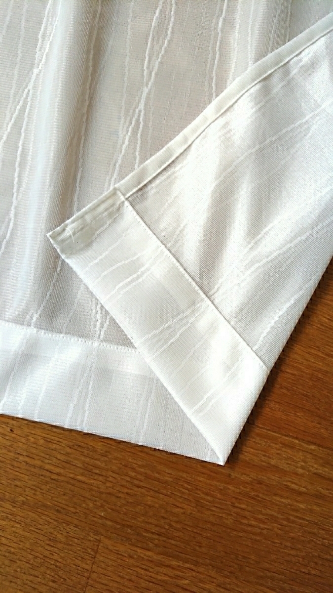 新品 ミラーレースカーテン １００X１３３cm ２枚組 ウェーブロン ホワイト 新生活の画像10