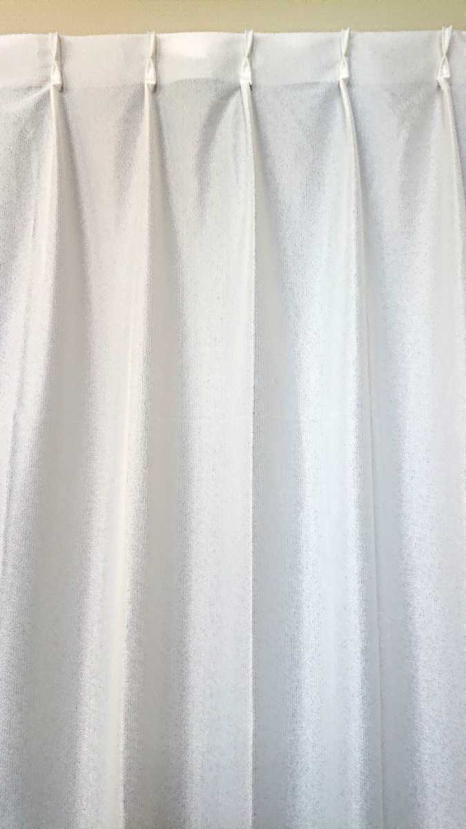 新品 防炎エコミラーレースカーテン １００X１９８cm ２枚組 遮熱 断熱 無地の画像1