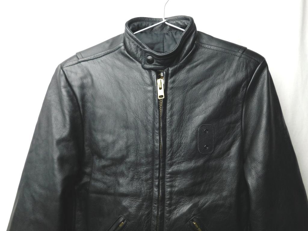 90s00s ビンテージ HOGGS ネペンテス San Diego Leather Jacket Factory レザー ライダースJKT ポリスマン 36 USA製