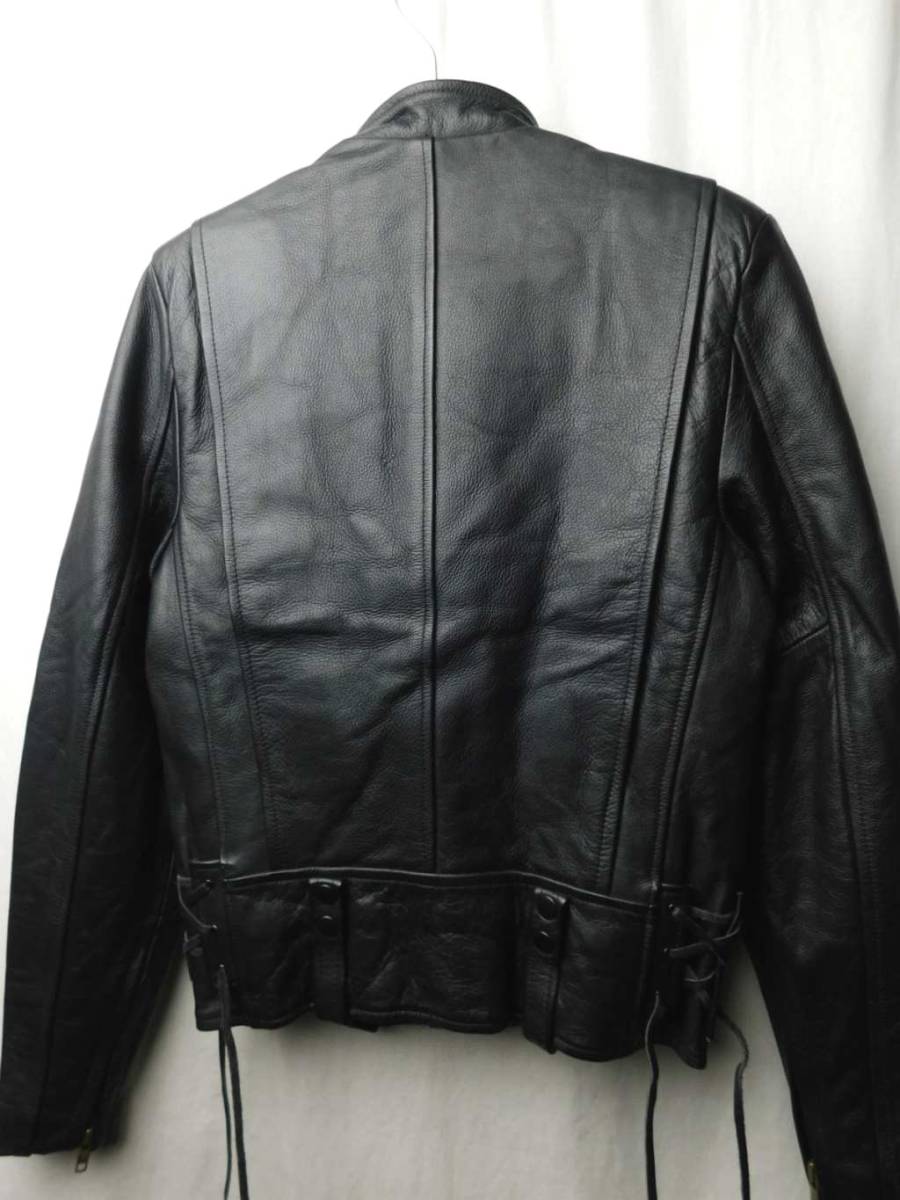 90s00s ビンテージ HOGGS ネペンテス San Diego Leather Jacket Factory レザー ライダースJKT ポリスマン 36 USA製の画像3