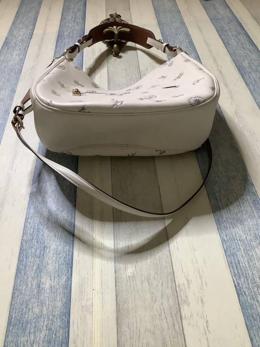  Coach COACH 2WAY shoulder bag handbag floral print leather ivory storage sack attaching casual leisure go in . type 