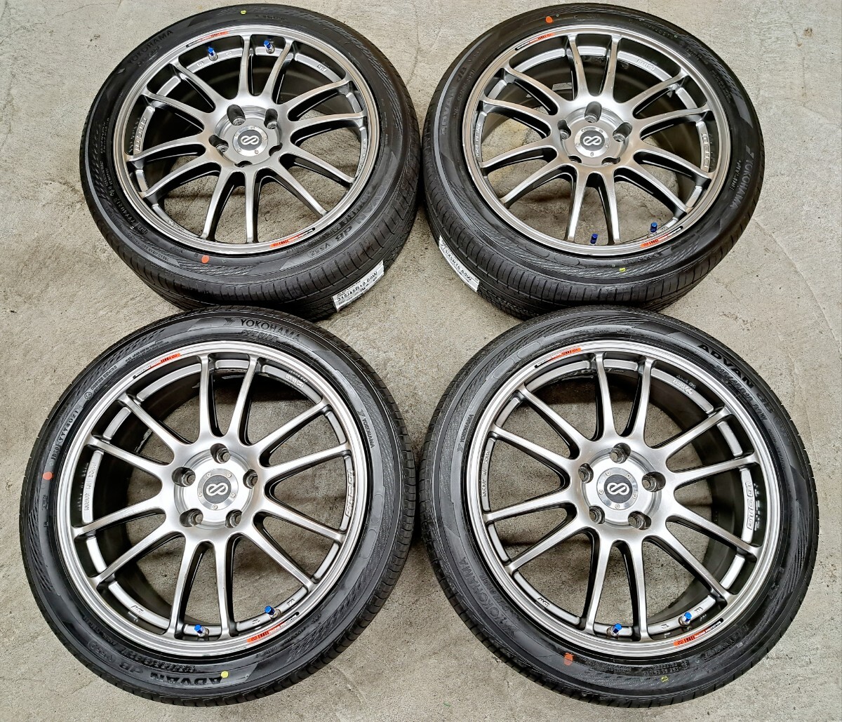 【新品】ENKEI Racing GTC01 ホイールタイヤ 4本 YOKOHAMA ADVAN dB V552 215/45R18　7.5J 114.3 ノア ヴォクシー セレナ ステップワゴン_画像1