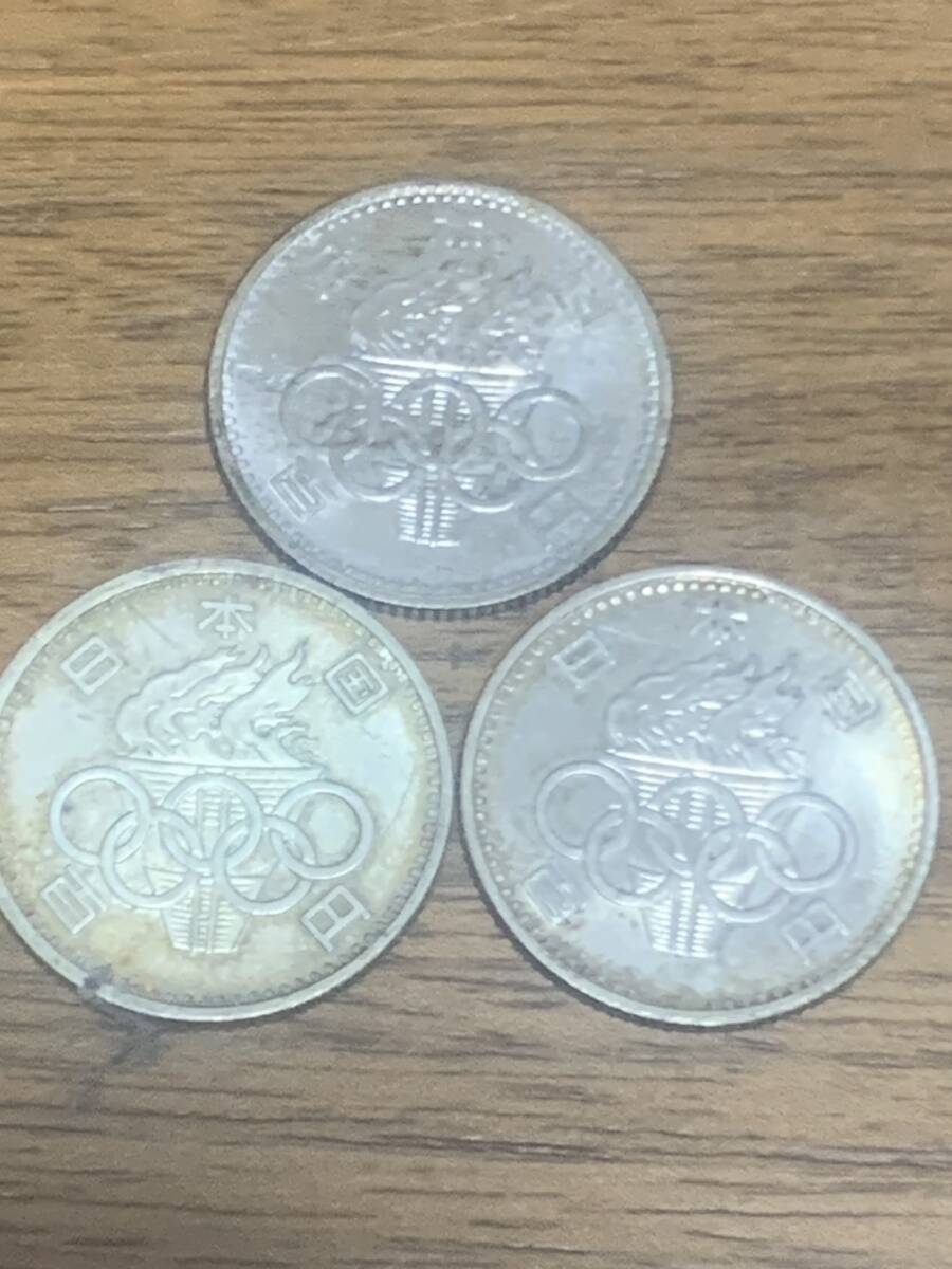 3枚 東京オリンピック記念硬貨 100円 昭和39年 1964年 美品 こ82の画像4