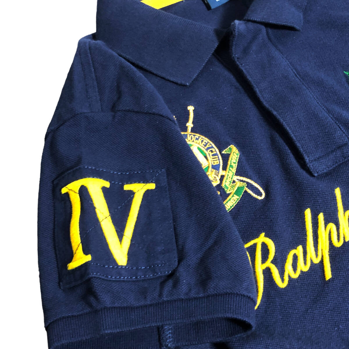 Ralph Lauren ラルフローレン ポロシャツ ラガーシャツ ポニー ロゴ 刺繍 M ネイビー THE SKINNY POLO 半袖 レディース A20_画像5