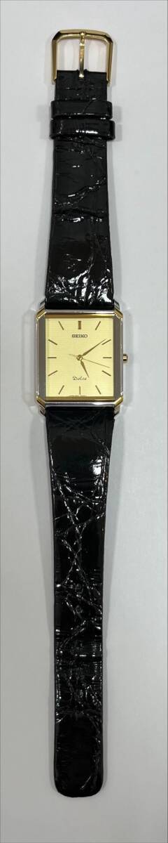 #16130【不動品】SEIKO　セイコー　DOLCE　ドルチェ　メンズ　スクエア　白文字盤　腕時計　5S21-5A20　可動未確認_画像1