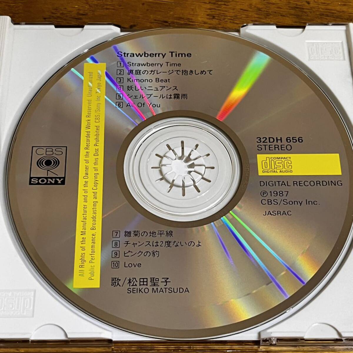 CD 松田聖子 STRAWBERRY TIME ハガキ付き ディスク良好 87年盤 _画像3