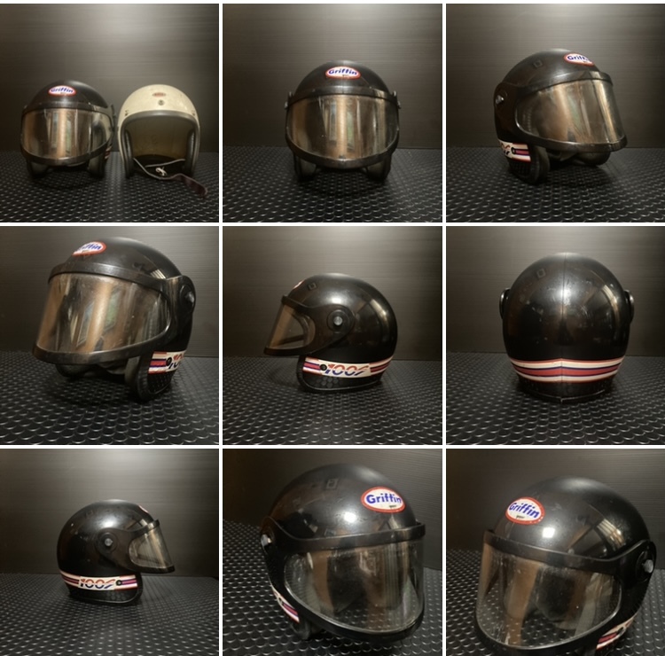 1980sヴィンテージgriffinグリフィンhelmetヘルメット80s当時物レア黒vintageシールド付BMXモトクロスMスキー稀少(検bellブコbucoベルmchal