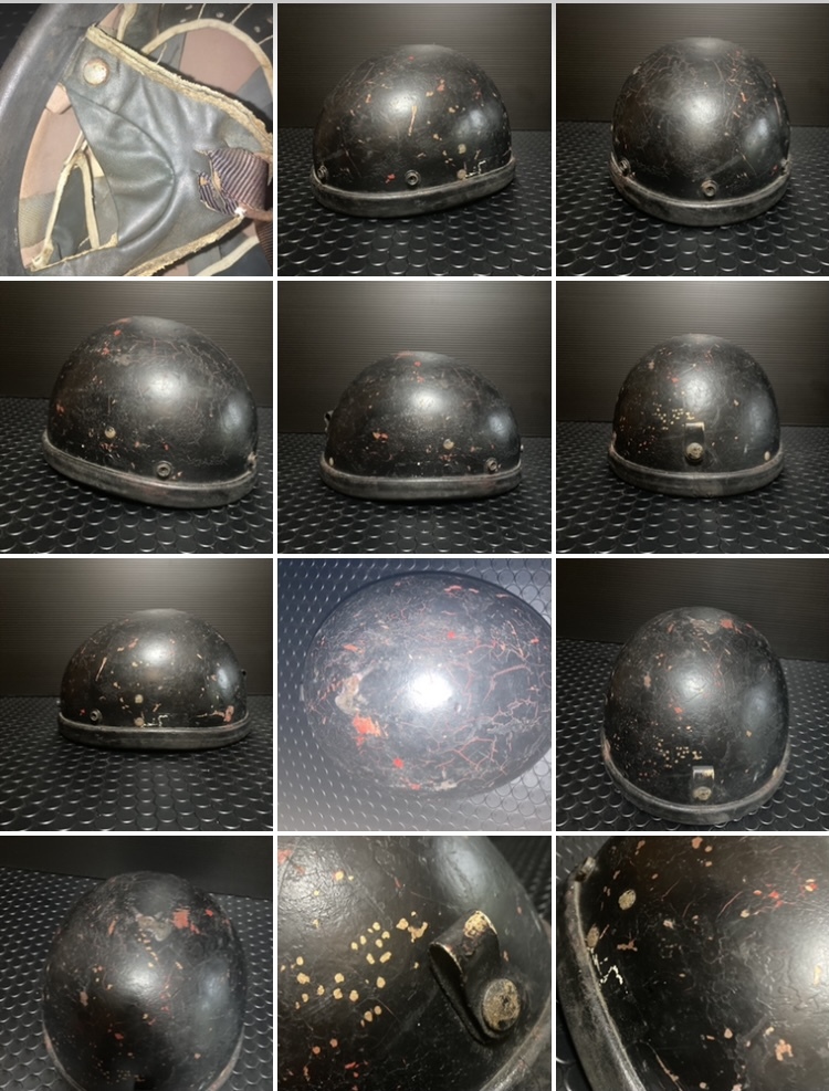 １９６０年代ブコ60sヘルメットBUCOヴィンテージGUARDIANオリジナル当時物vintageハーフhelmet黒サバイバーペイントMシェル検bellベルmchalの画像8